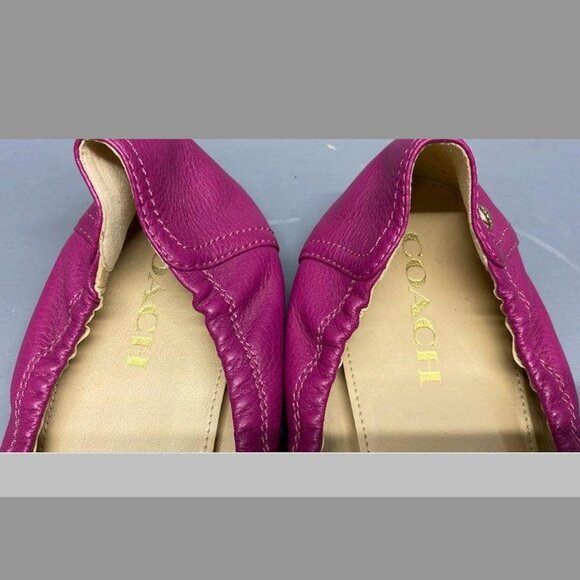 EUC! Coach Fuchsia Pink Leather Camilla Ballet Flats Size 10 - Picture 9 of 10